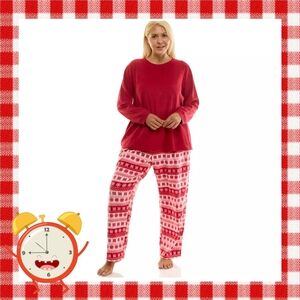 Croft & Barrow Red and White Cozy Pajama Set Size Xl